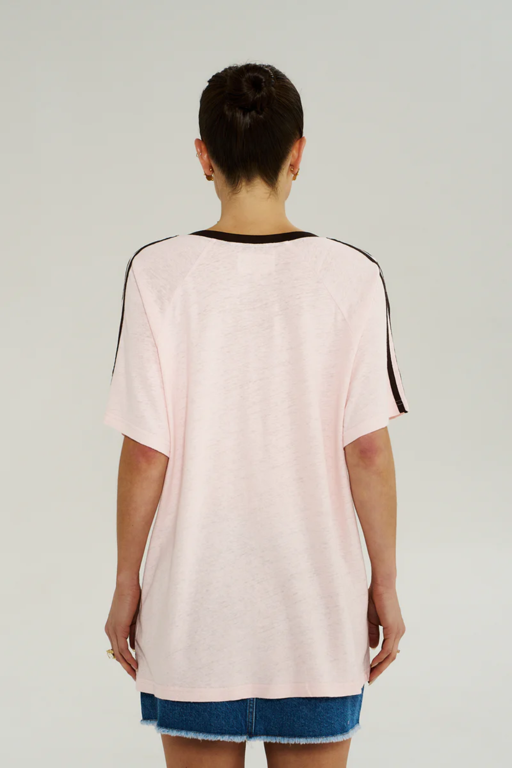 SUMMI SUMMI | V NECK JERSEY TEE - DUSTY ROSE