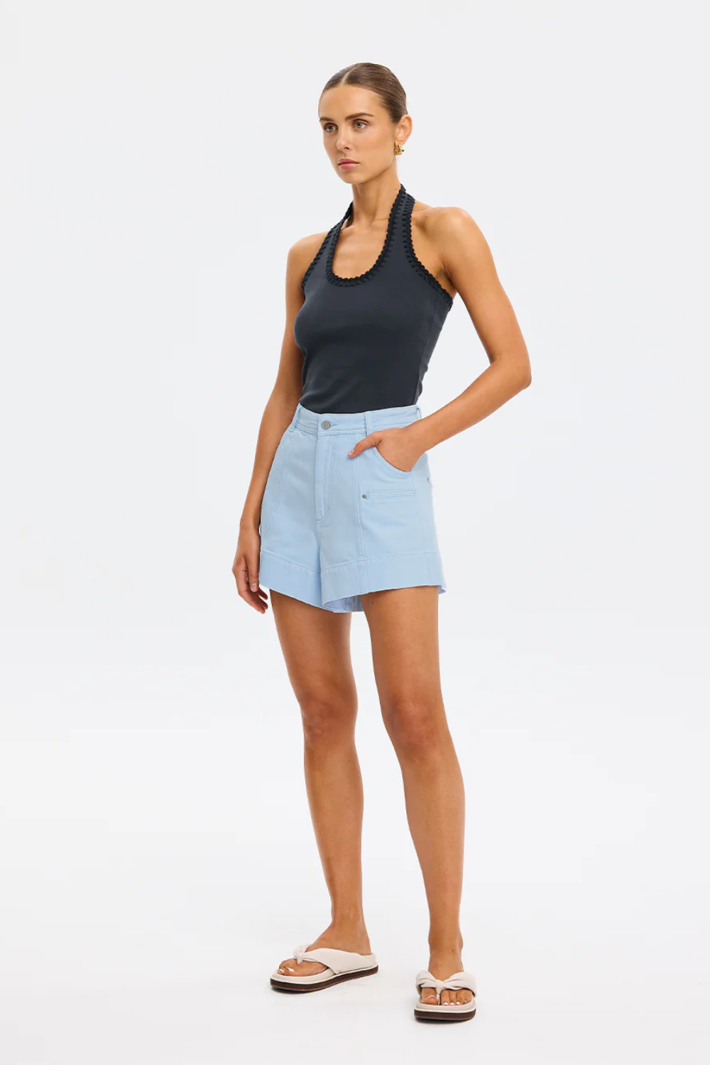 KIVARI | Rhea Halter Top - Navy