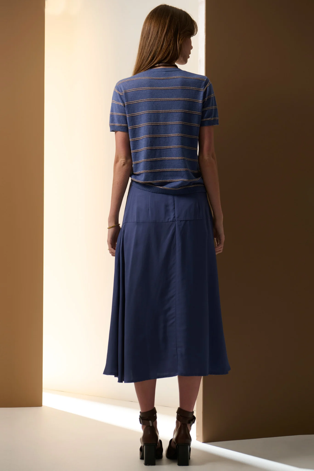 POL | SABLE TEE STRIPE - BLUE/GOLD