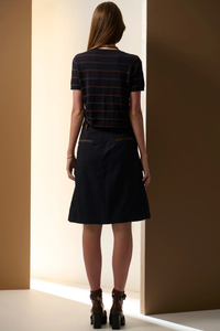 POL | SABLE TEE STRIPE - INK/CHOC