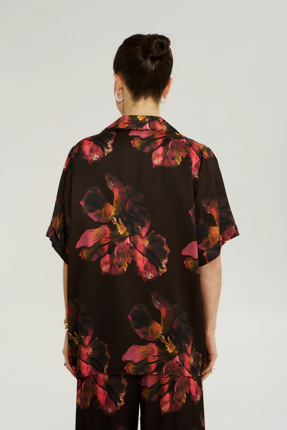 SUMMI SUMMI | BUTTON UP SS SHIRT - CHOCOLAT PETALS
