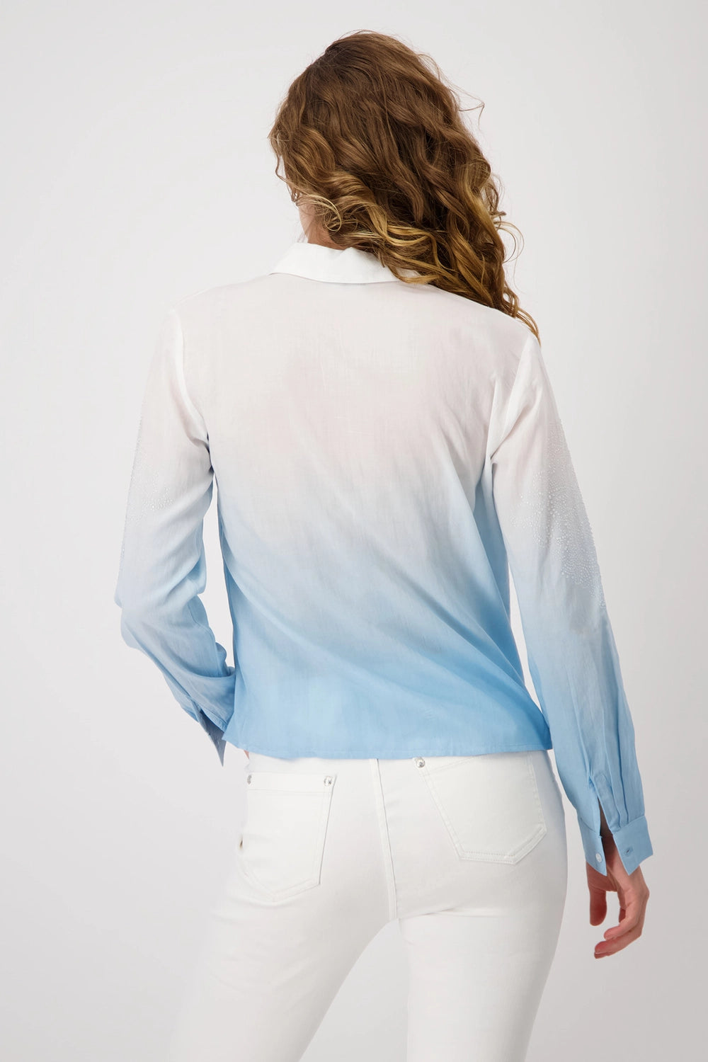 MONARI | BATIK SHIRT WITH EMBELLISHMENT - SPRING WATER 409132