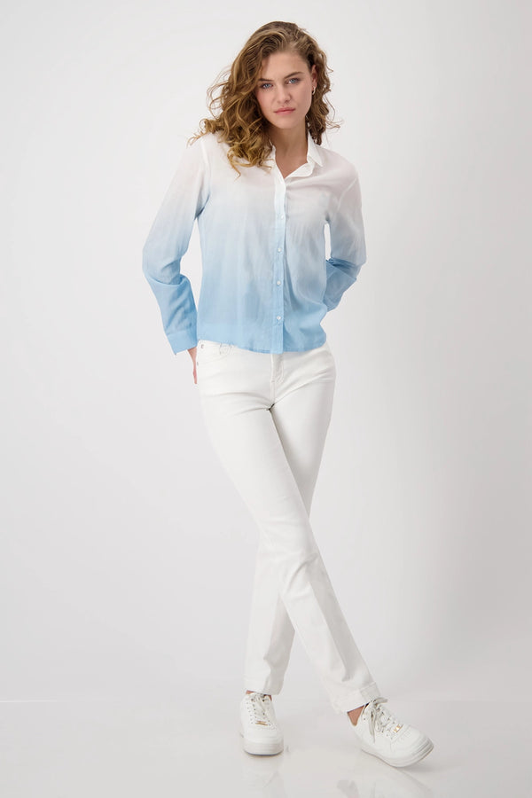 MONARI | BATIK SHIRT WITH EMBELLISHMENT - SPRING WATER 409132