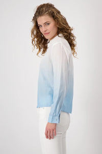 MONARI | BATIK SHIRT WITH EMBELLISHMENT - SPRING WATER 409132