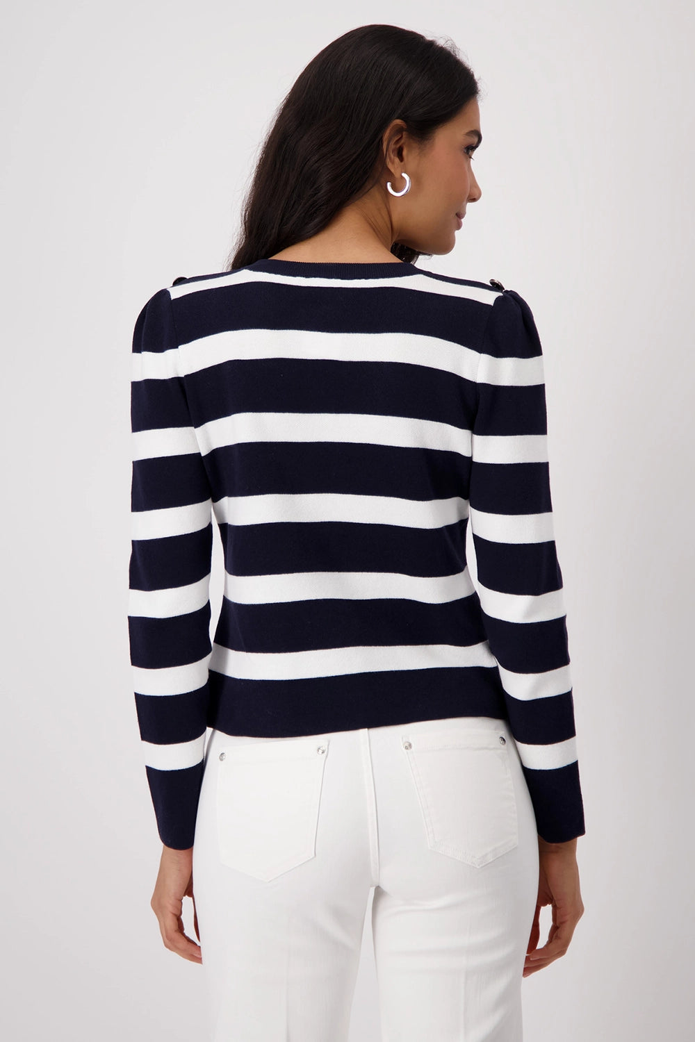 MONARI | JACKET CARDIGAN STRIPES - DEEP OCEAN STRIPE 409228