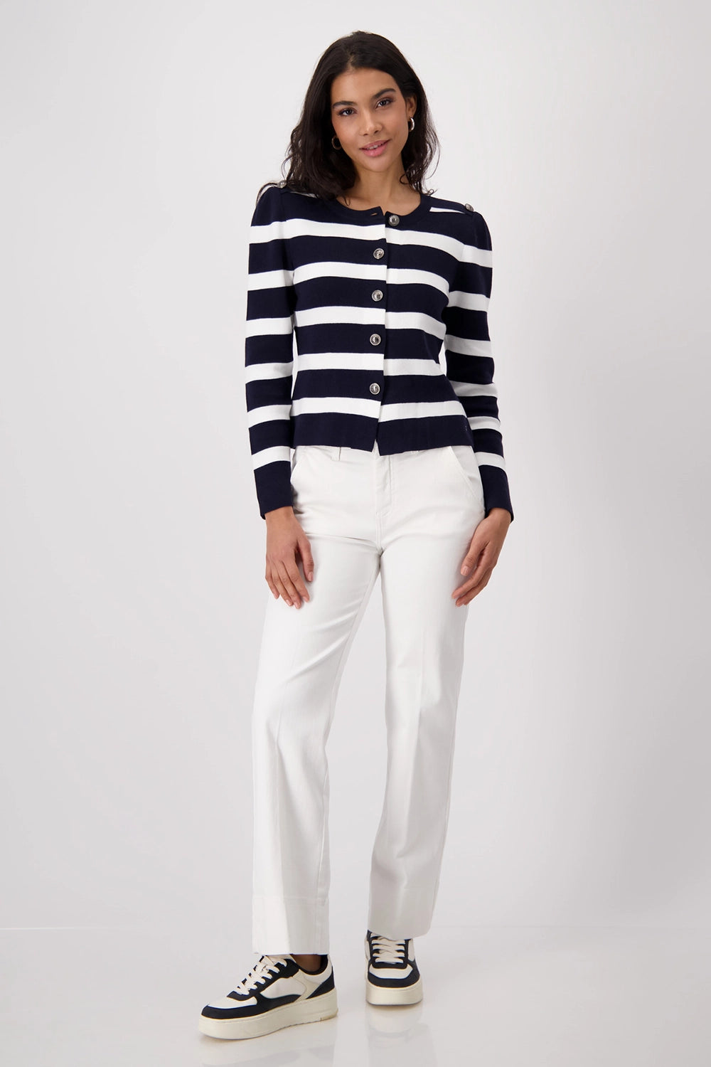 MONARI | JACKET CARDIGAN STRIPES - DEEP OCEAN STRIPE 409228