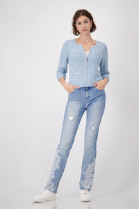 MONARI | TWEED CARDIGAN - SPRING WATER 409286