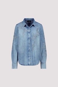 MONARI | DENIM SHIRT WITH APPLIQUÉ - JEANS 409492