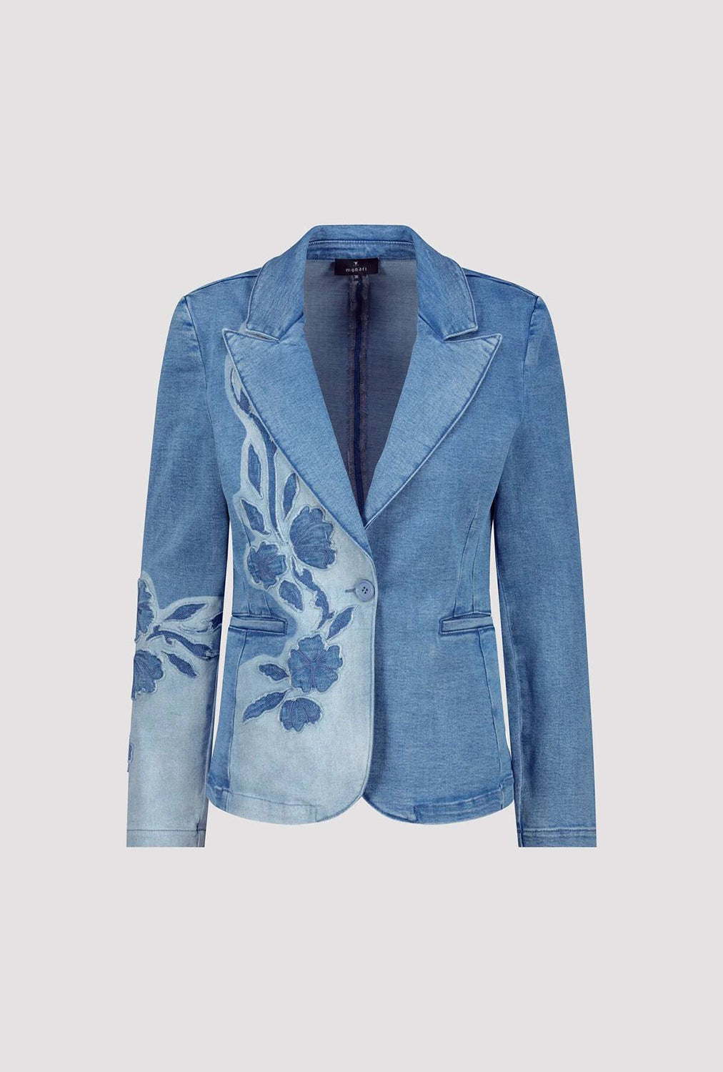 MONARI | DENIM BLAZER WITH FLORAL PATTERN - JEANS 409495