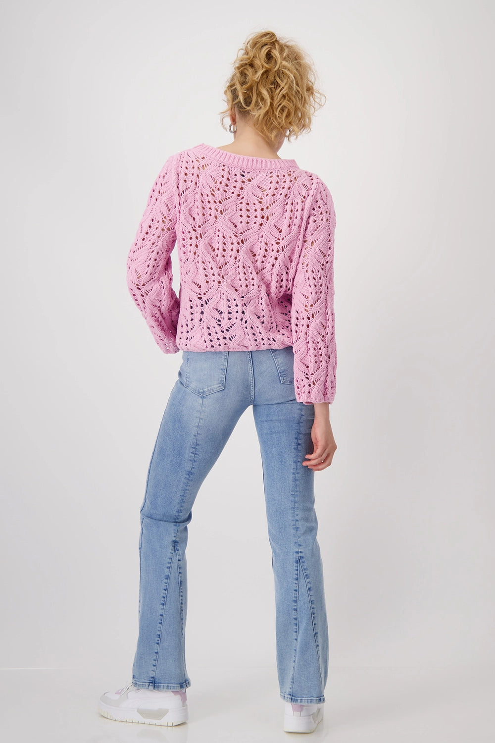 MONARI | CHENILLE SWEATER AJOUR - BUBBLEGUM 409520