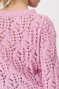 MONARI | CHENILLE SWEATER AJOUR - BUBBLEGUM 409520
