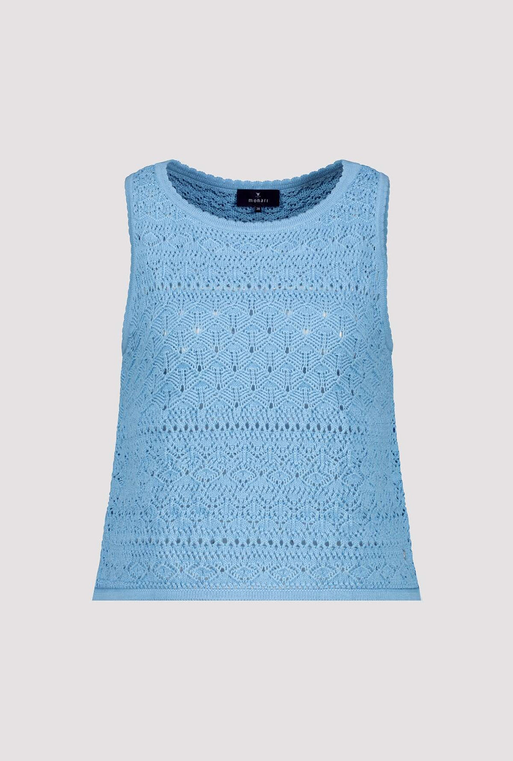 MONARI | AJOUR KNITTED TOP - SPRING WATER 409525