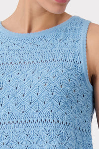 MONARI | AJOUR KNITTED TOP - SPRING WATER 409525