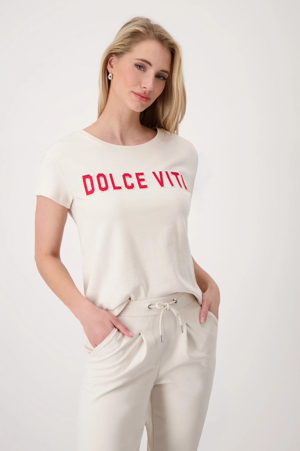 MONARI | ROUND NECK DOLCE VITA - SEASHELL 409705