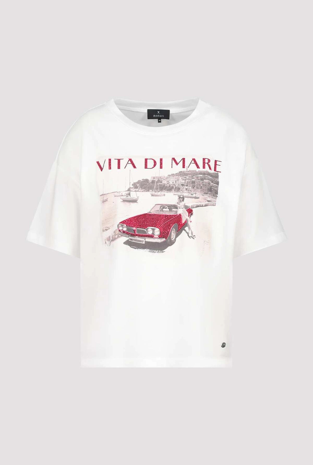 MONARI | R/N T-SHIRT CAR DECORATED - CREAM 409706