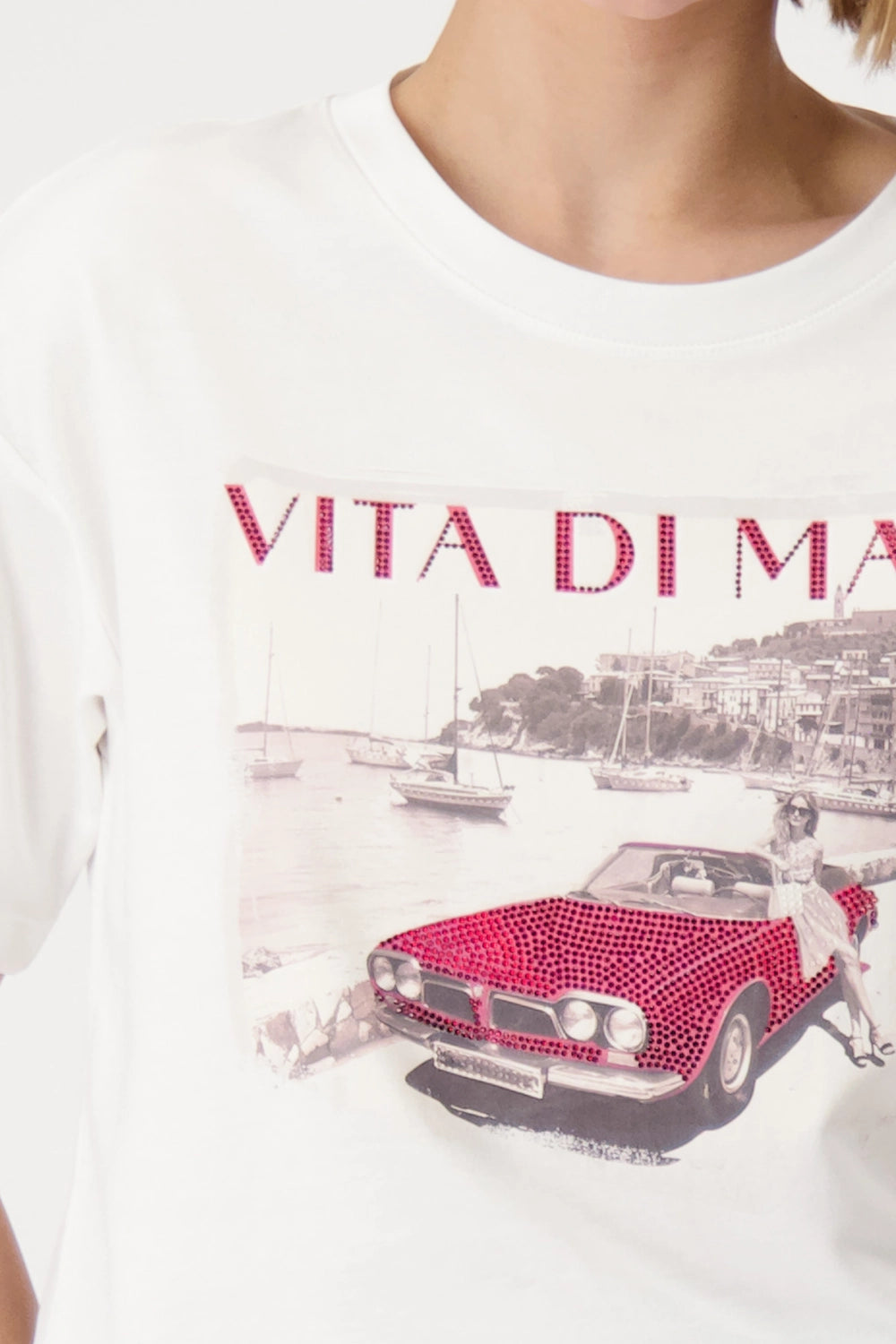 MONARI | R/N T-SHIRT CAR DECORATED - CREAM 409706