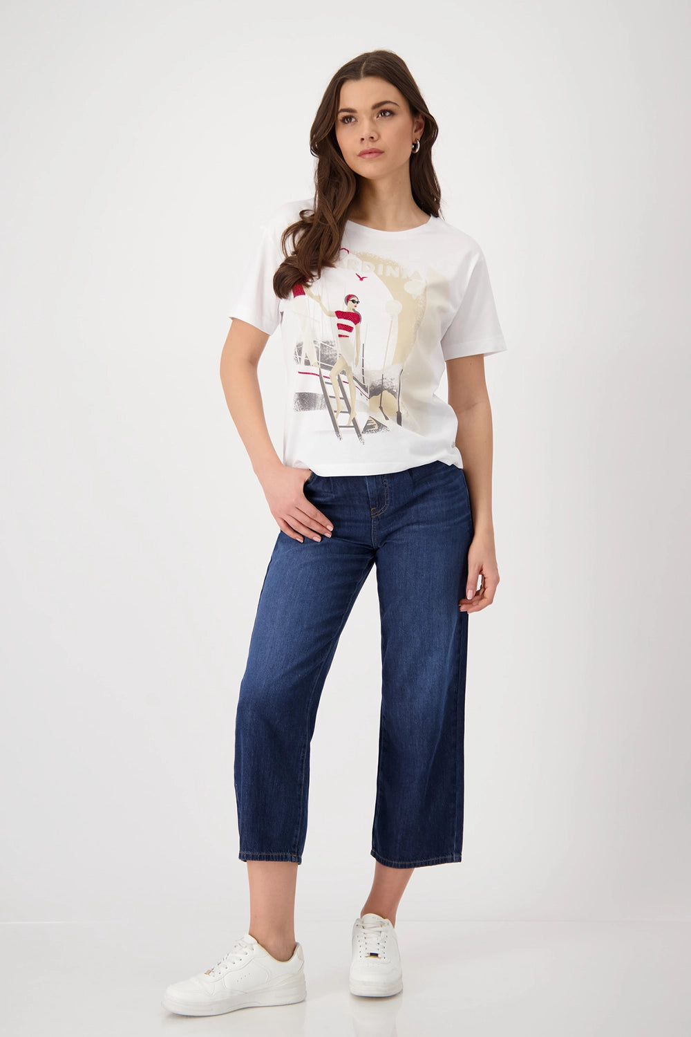 MONARI | ROUND NECK T-SHIRT SAILBOAT - CREAM 409727