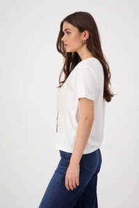 MONARI | ROUND NECK T-SHIRT SAILBOAT - CREAM 409727