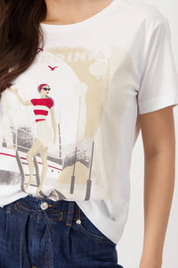 MONARI | ROUND NECK T-SHIRT SAILBOAT - CREAM 409727