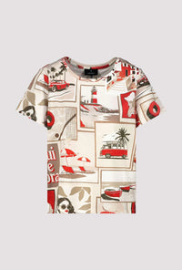 MONARI | R/N T-SHIRT POLAROID ALLOVER - RED PATTERN 409742