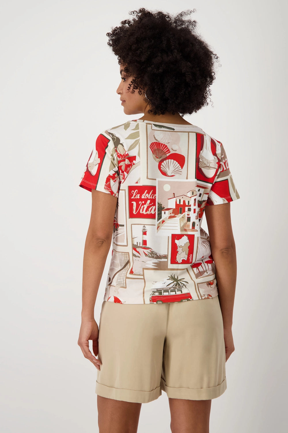 MONARI | R/N T-SHIRT POLAROID ALLOVER - RED PATTERN 409742