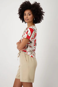 MONARI | R/N T-SHIRT POLAROID ALLOVER - RED PATTERN 409742