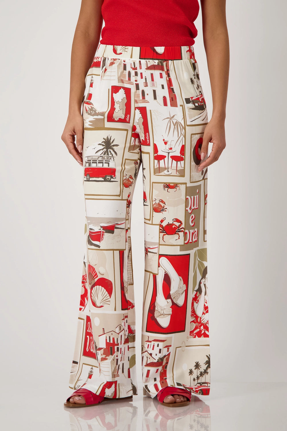 MONARI | PANTS POLAROID 78CM - RED PATTERN 409744