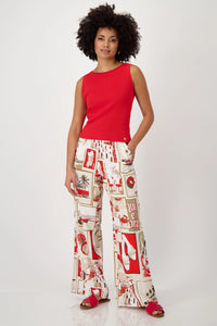 MONARI | PANTS POLAROID 78CM - RED PATTERN 409744