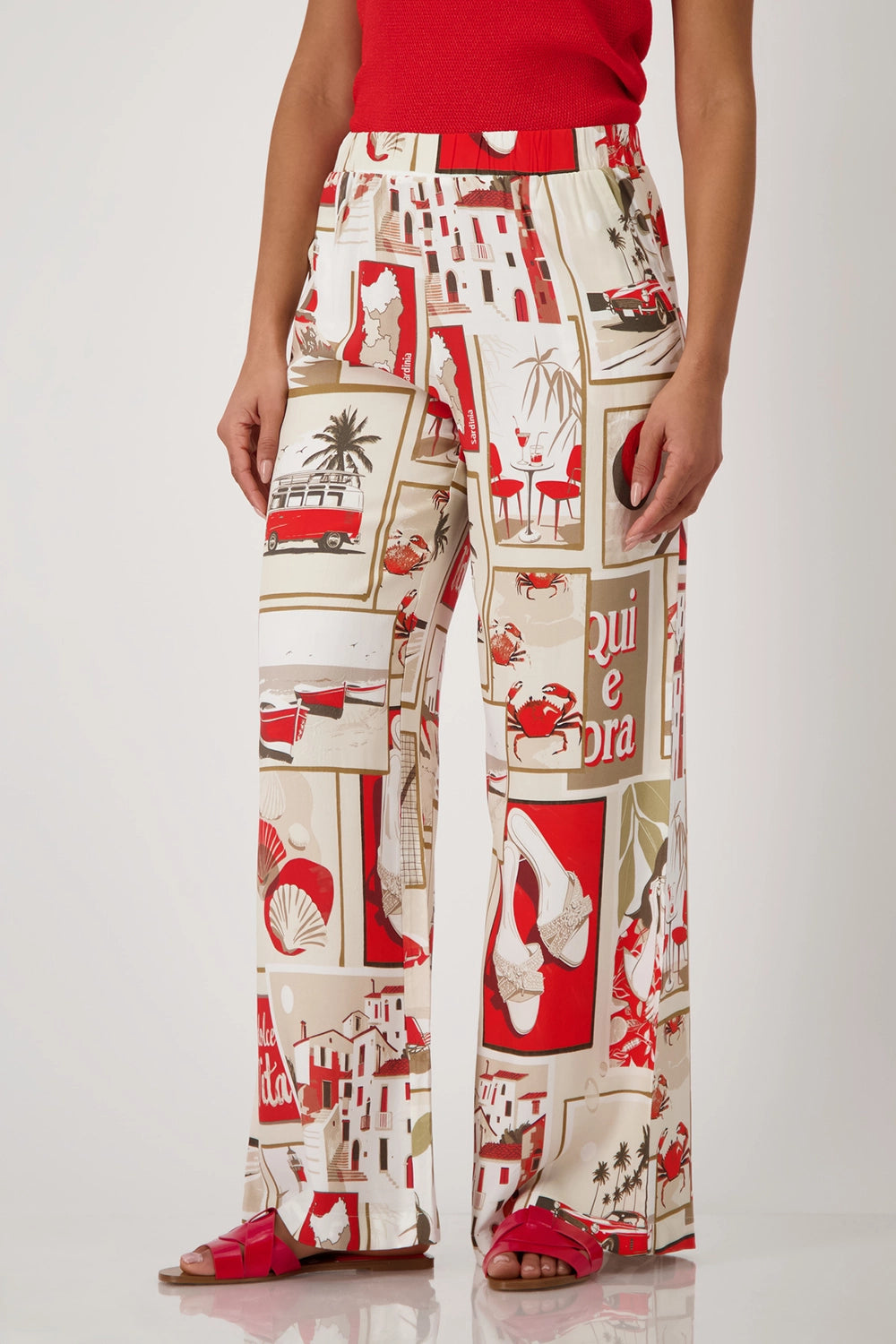 MONARI | PANTS POLAROID 78CM - RED PATTERN 409744