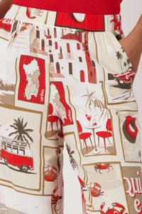 MONARI | PANTS POLAROID 78CM - RED PATTERN 409744