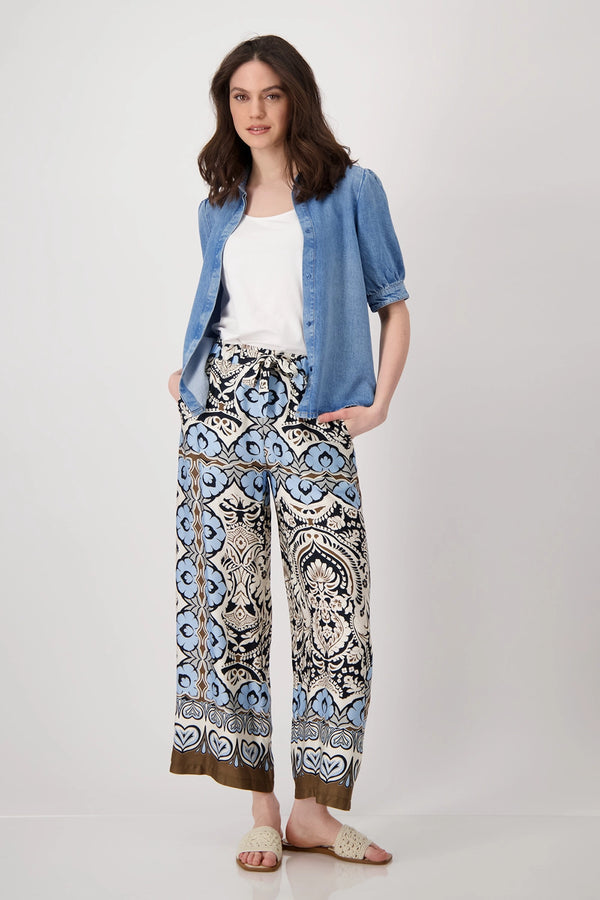 MONARI | ROUND NECK BLOUSE LYOCELL - JEANS 409836