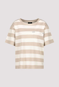MONARI | ROUND NECK BLOCK STRIPES - CAMEL STP 409902