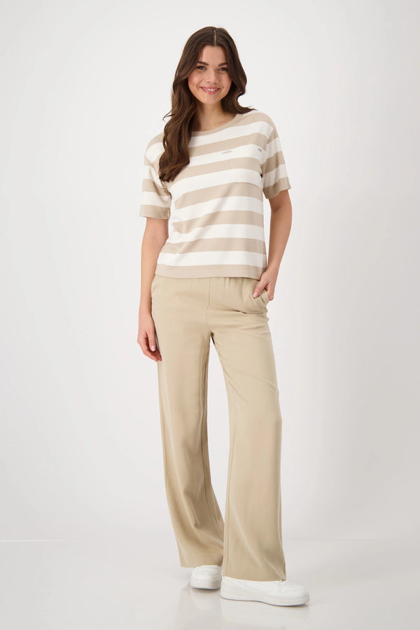 MONARI | ROUND NECK BLOCK STRIPES - CAMEL STP 409902