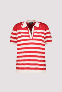 MONARI | POLO T-SHIRT PULLOVER STP - RED STRIPED 409960