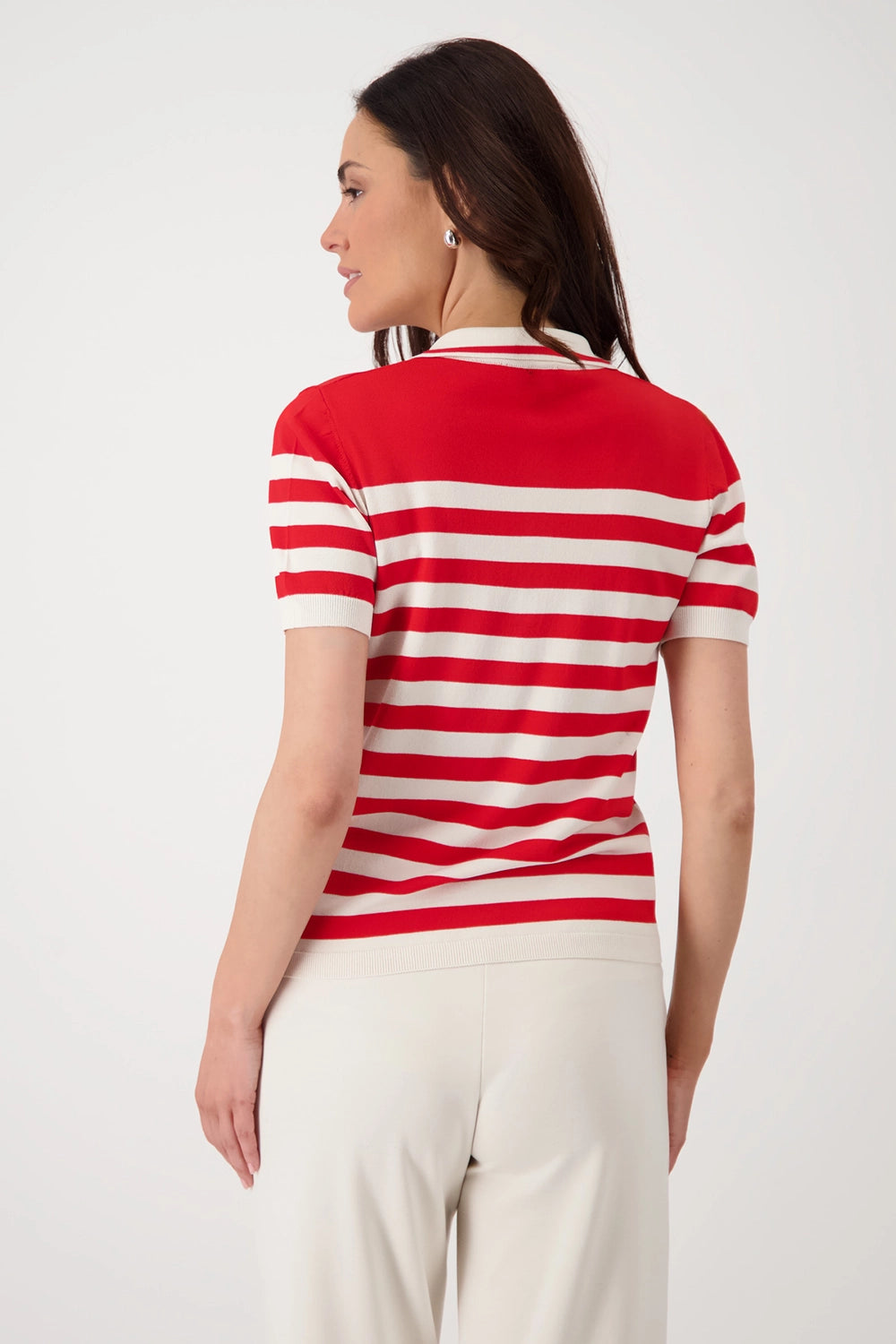 MONARI | POLO T-SHIRT PULLOVER STP - RED STRIPED 409960