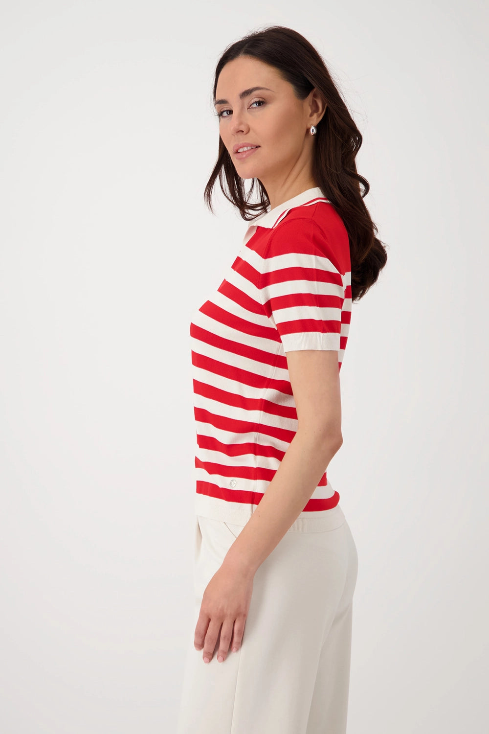 MONARI | POLO T-SHIRT PULLOVER STP - RED STRIPED 409960