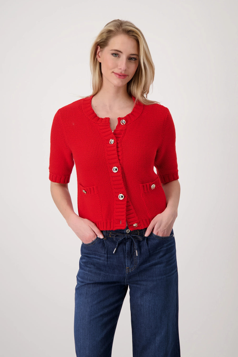 MONARI | R/N JACKET CARDIGAN BUTTONS - RED 410021