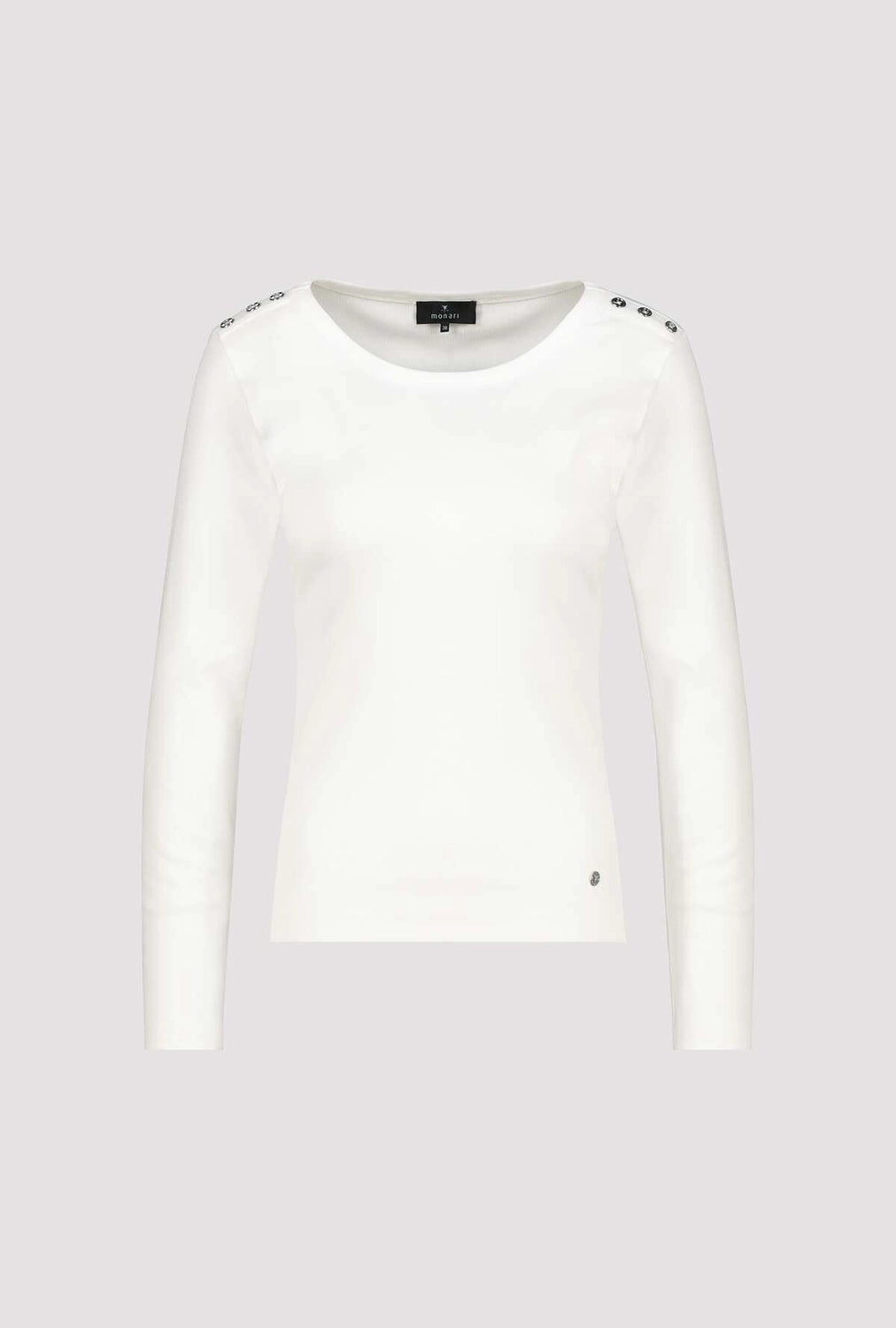 MONARI | LONG-SLEEVE SHIRT WITH BUTTON PLACKET - OFF-WHITE 410104