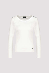 MONARI | LONG-SLEEVE SHIRT WITH BUTTON PLACKET - OFF-WHITE 410104