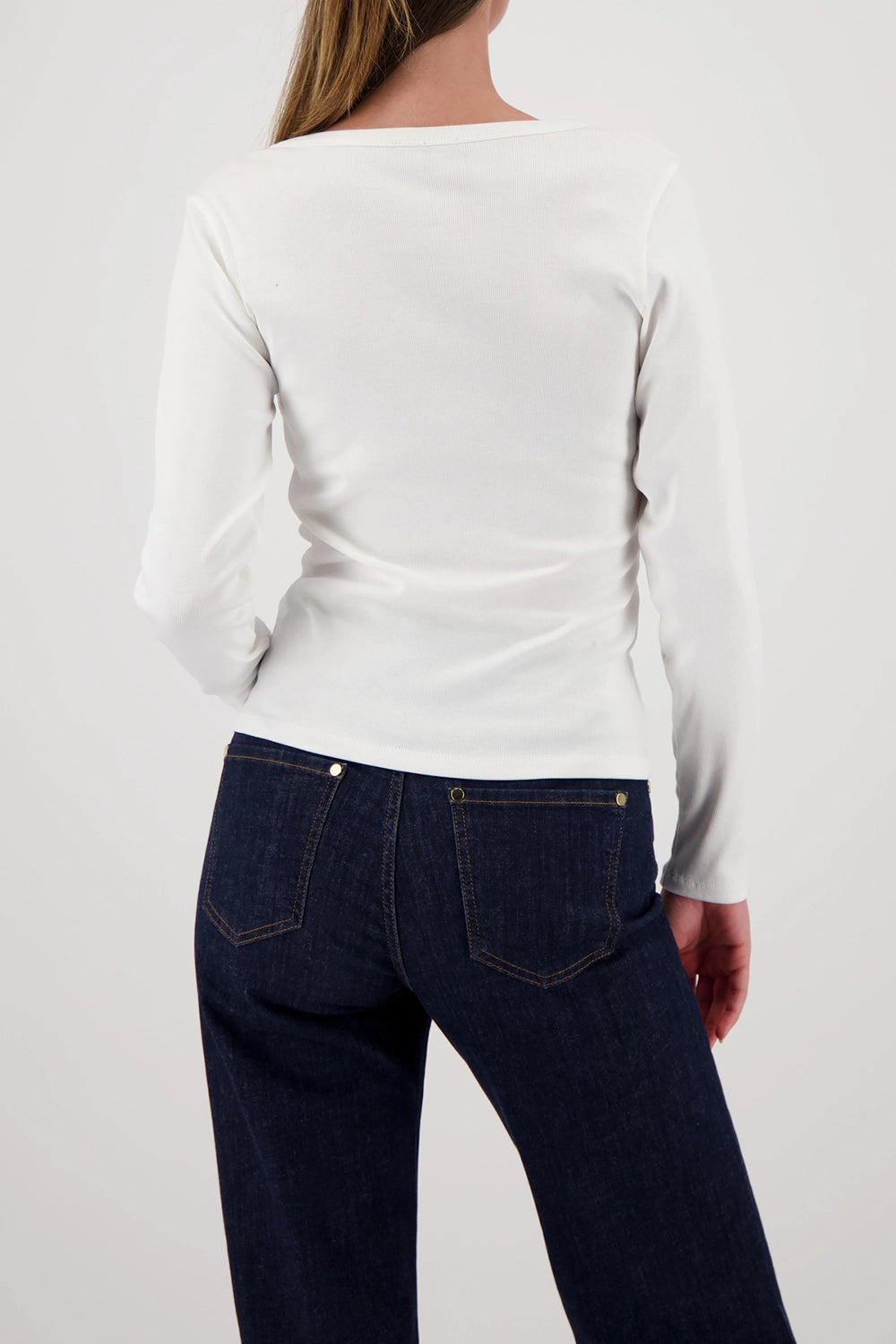 MONARI | LONG-SLEEVE SHIRT WITH BUTTON PLACKET - OFF-WHITE 410104