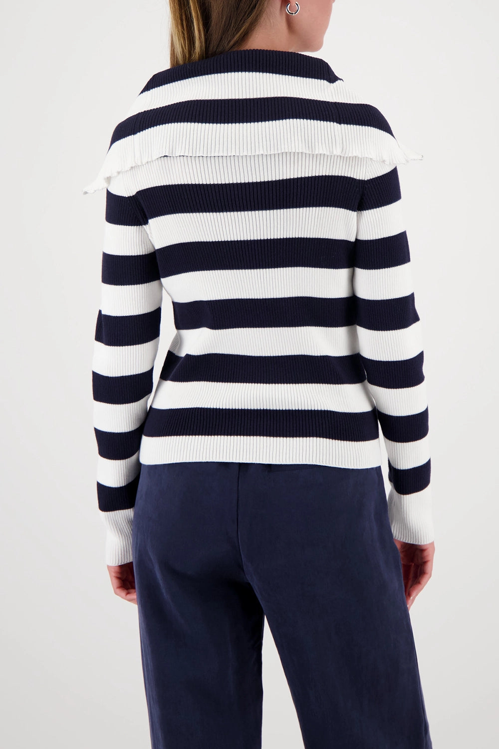 MONARI | TROYER CARDIGAN - MARINE STRIPED 410219