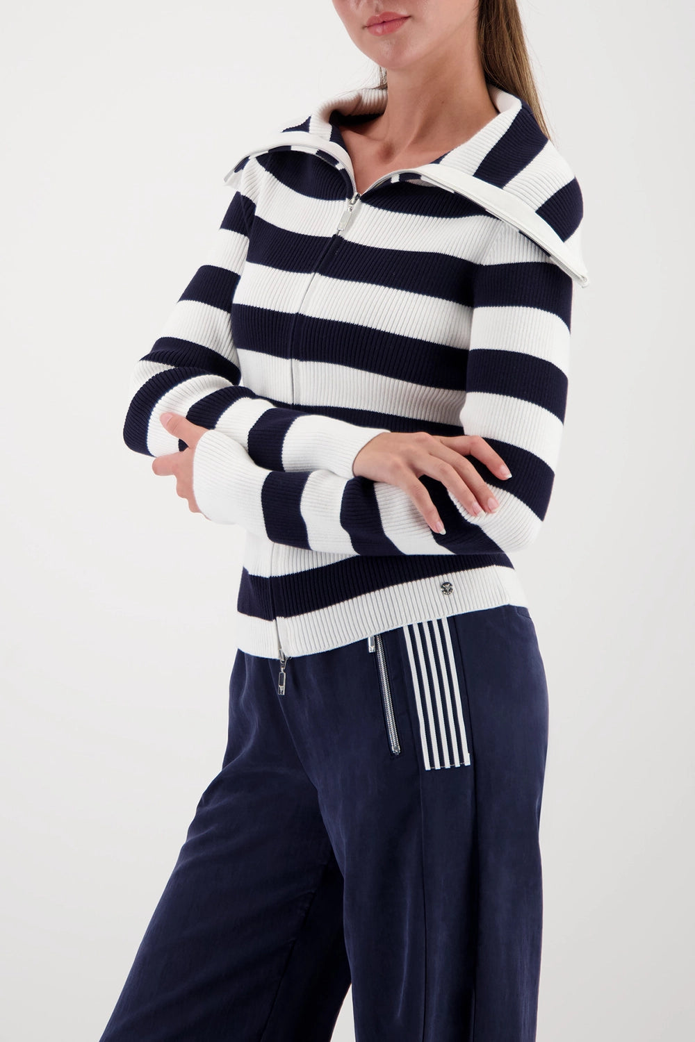 MONARI | TROYER CARDIGAN - MARINE STRIPED 410219