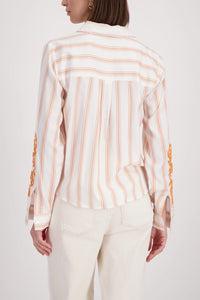 MONARI | SHIRT WITH CORD EMBROIDERY - OFF-WHITE PATTERN 410249