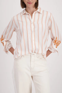 MONARI | SHIRT WITH CORD EMBROIDERY - OFF-WHITE PATTERN 410249