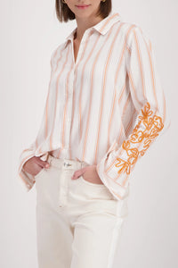 MONARI | SHIRT WITH CORD EMBROIDERY - OFF-WHITE PATTERN 410249