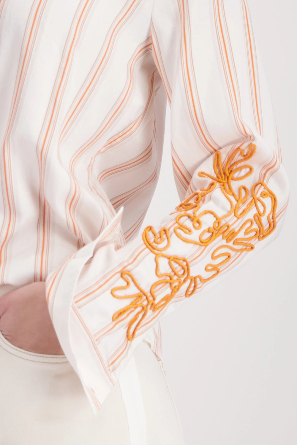 MONARI | SHIRT WITH CORD EMBROIDERY - OFF-WHITE PATTERN 410249