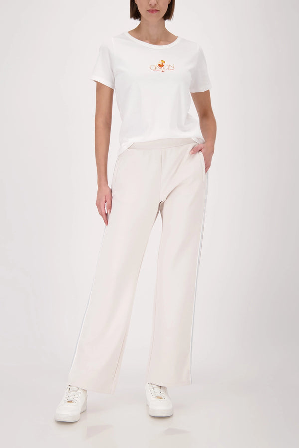MONARI | JOGGERS WITH LUREX STRIPES - CHAMPAGNE BEIGE 410336