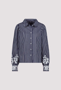 MONARI | BLOUSE WITH LACE - MARINE PATTERN 410344