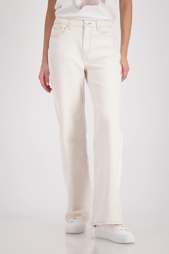MONARI | JEANS WITH STRIPE DETAIL - CHAMPAGNE BEIGE 410345