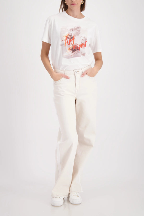 MONARI | JEANS WITH STRIPE DETAIL - CHAMPAGNE BEIGE 410345